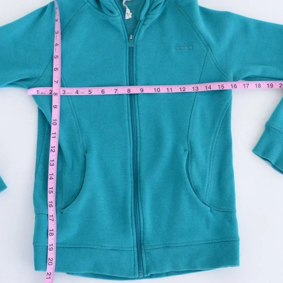 Diadora Teal Zip Up Hoodie Sweater Size Large - Picture 4 of 15